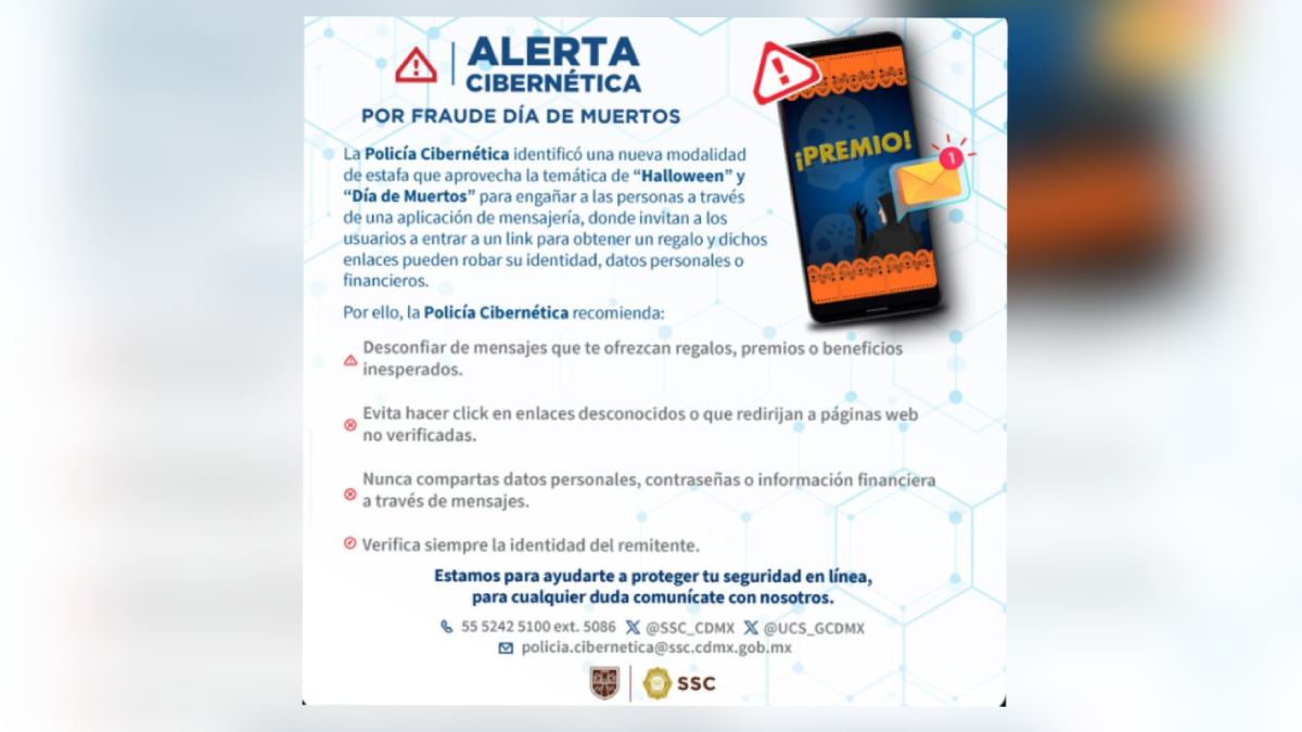 Estafa en WhatsApp: Policía Cibernética alerta sobre falsos ‘regalos de carnaval de Halloween’