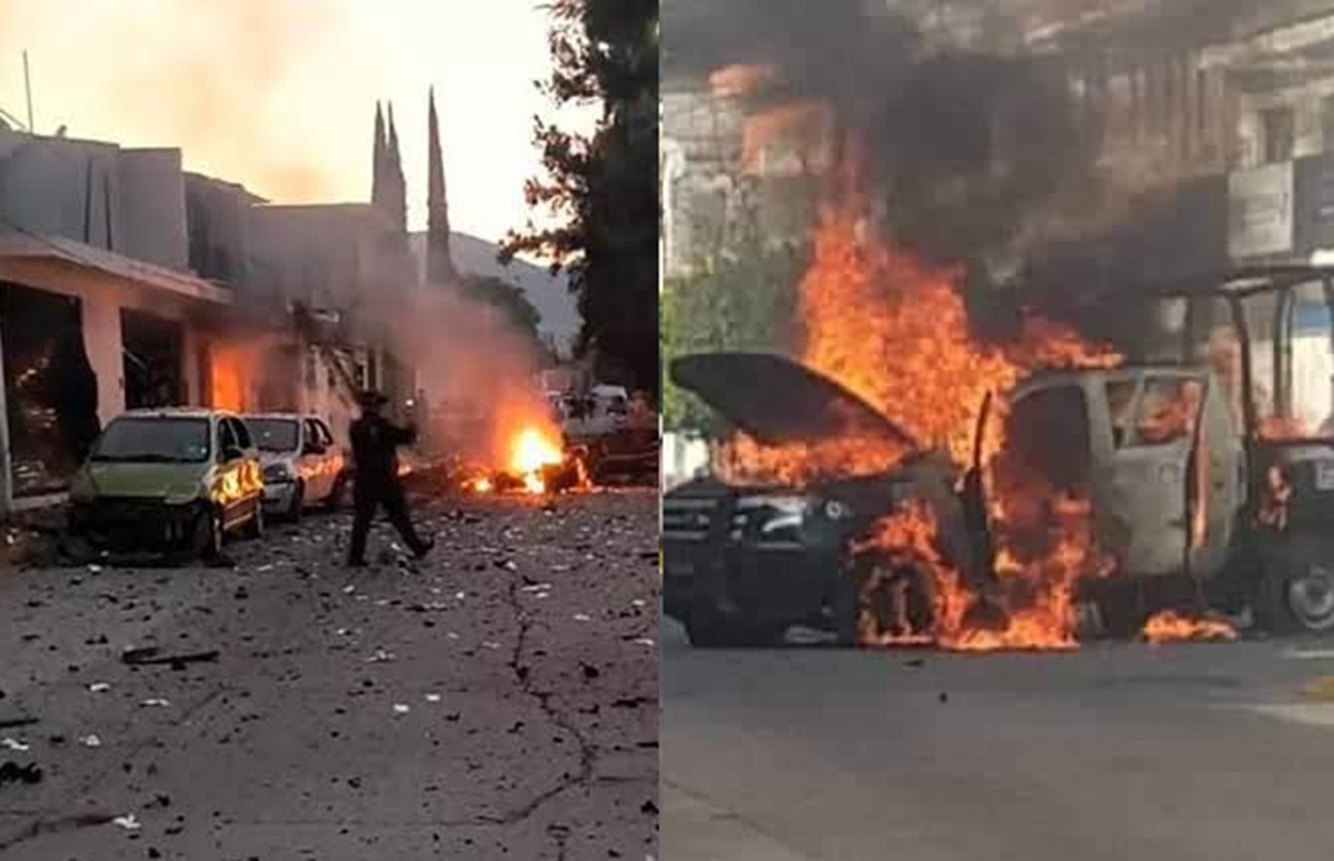 Dos explosiones casi simultáneas de coche bomba se registran en Guanajuato; Sheinbaum reacciona al hecho