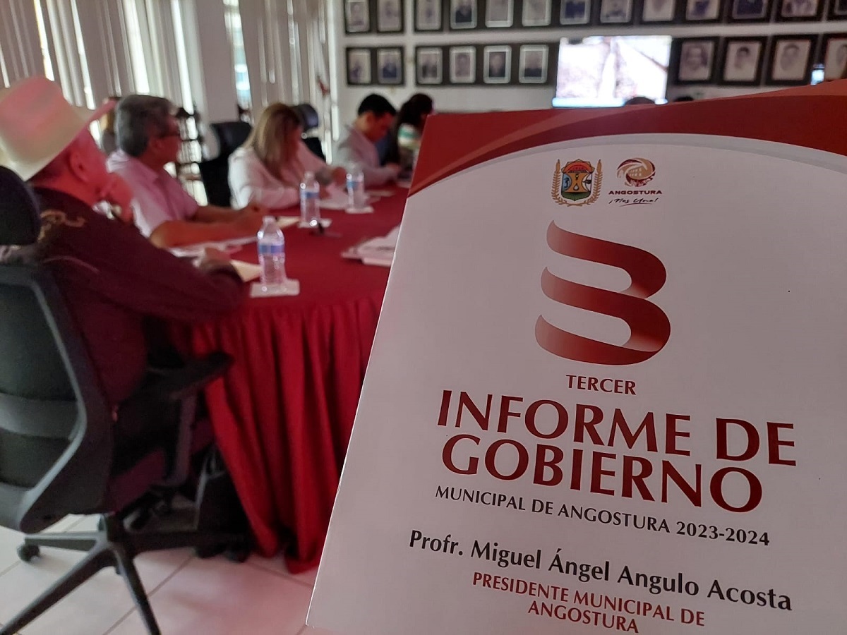 Informe de labores del alcalde, Miguel Ángel Angulo, en Angostura destaca una inversión superior a los 249 mdp