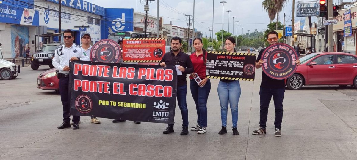 ¡Ponte las pilas, ponte el casco! Arranca en Mazatlán campaña de concientización ante accidentes