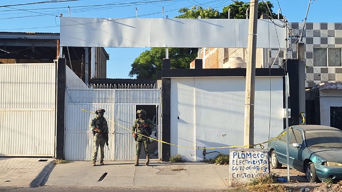 Resguarda el Ejército bodega tipo taller en la Rafael Buelna de Culiacán
