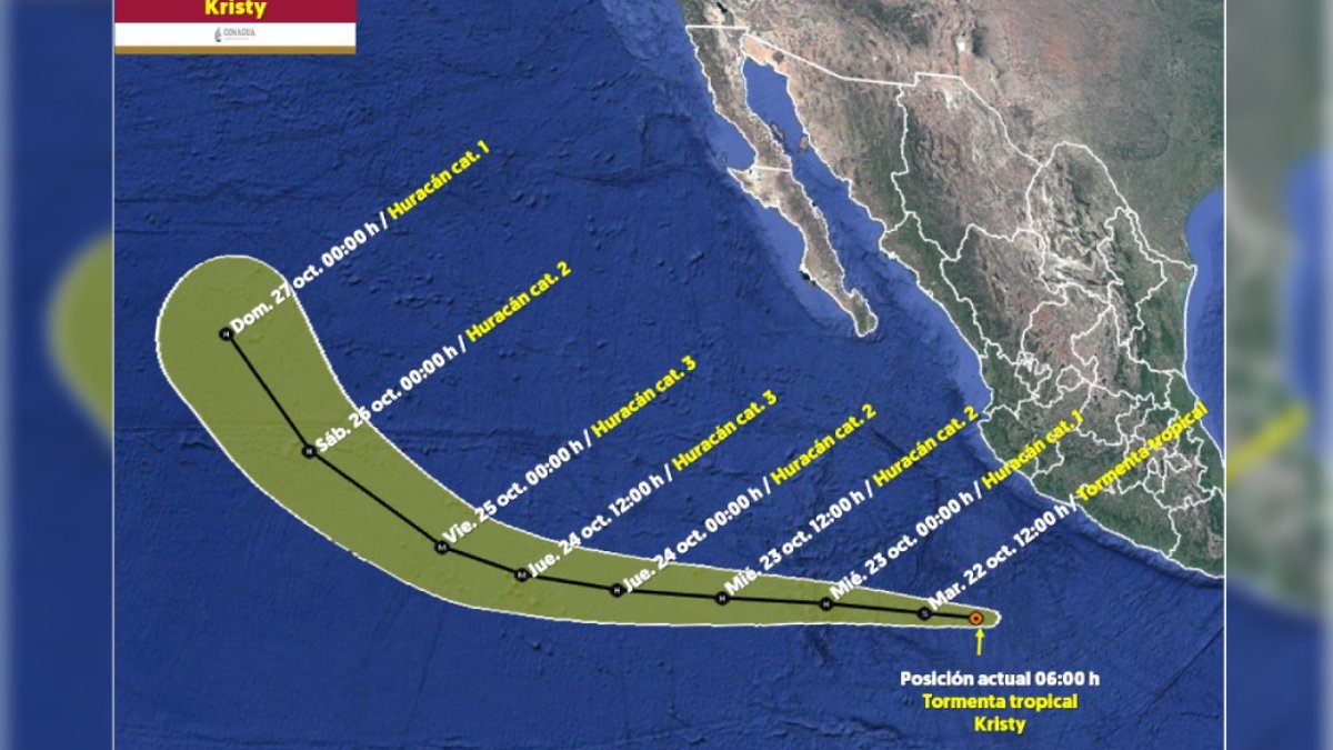¡Surge Kristy! La tormenta tropical se ubica frente a las costas de Michoacán