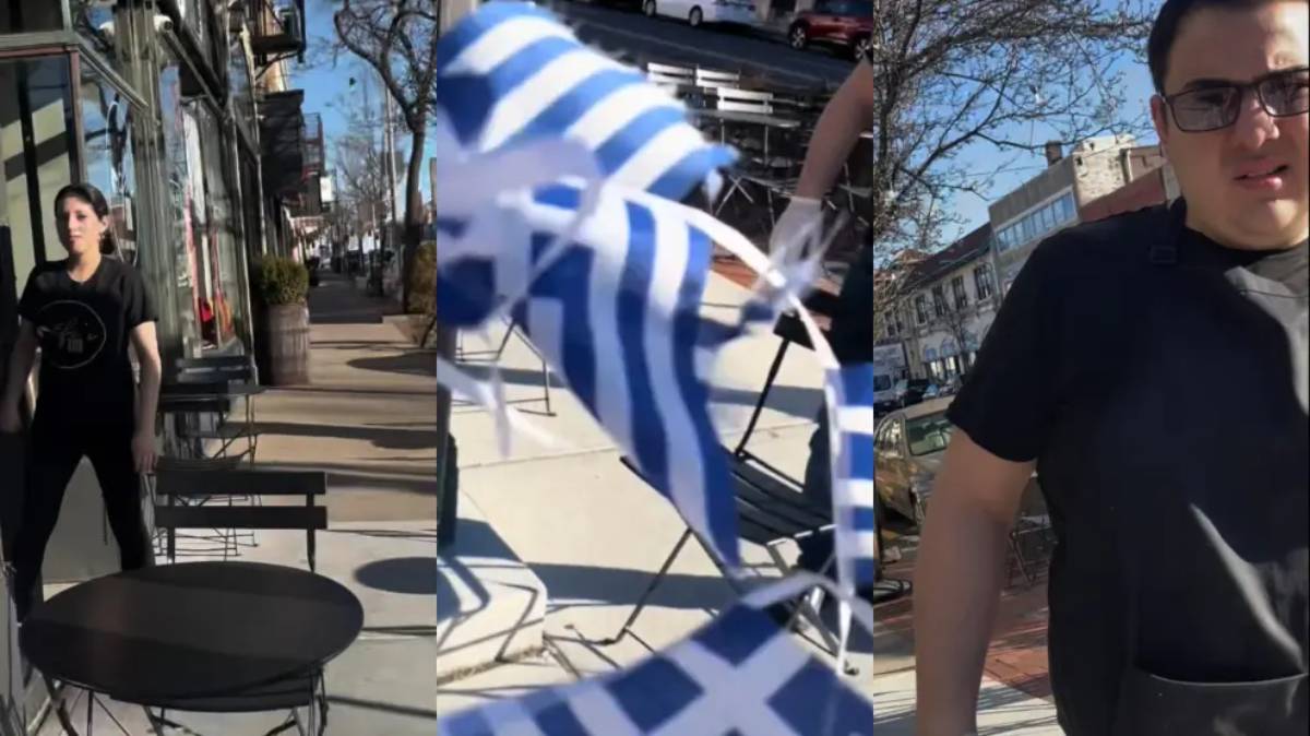 Polémica: influencer de TikTok daña restaurante griego al confundir bandera de Israel