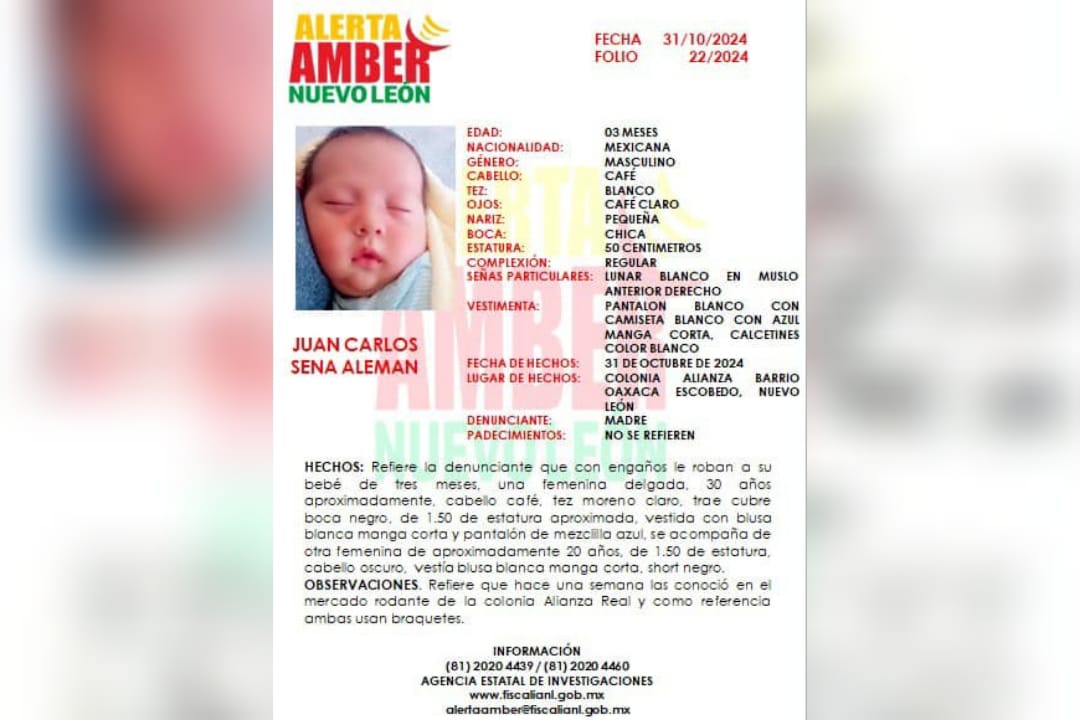 Actualización | Así fue como se robaron al bebé Juan Carlos en Nuevo León