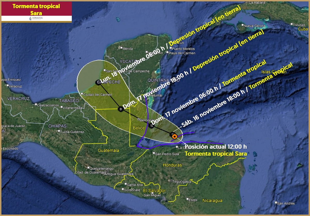 Lluvias intensas y vientos fuertes: El impacto de ‘Sara’ en el sureste de México