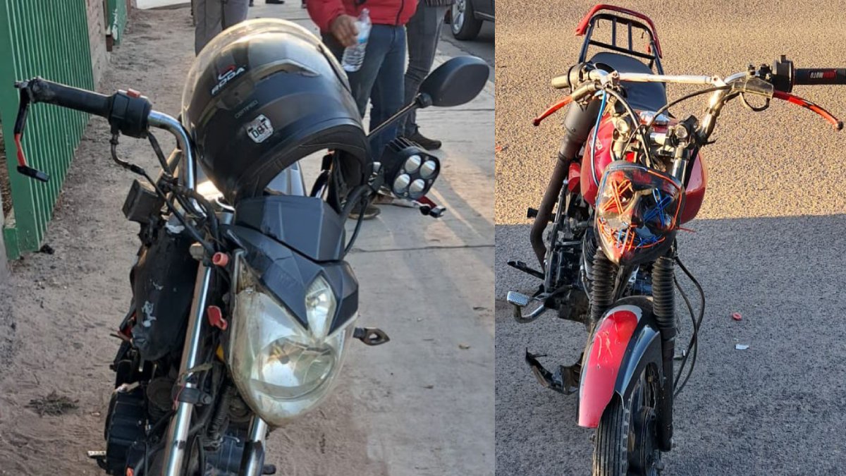 Chocan dos motocicletas en Guasave; hay dos lesionados