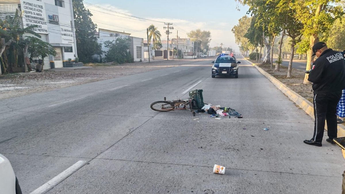 adulto mayor en bicicleta arrollado en carretera