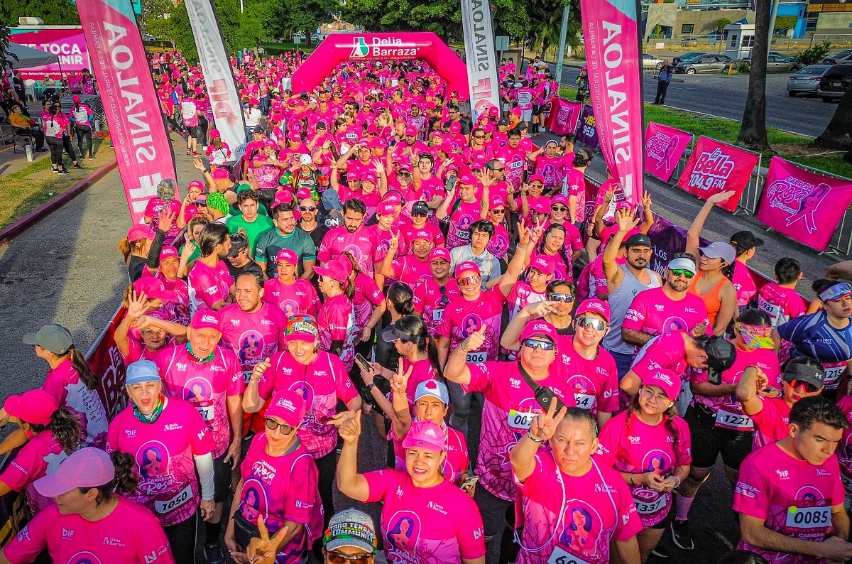 Carrera Rosa Delia Barraza 2024 reúne a Culiacán por la detección oportuna del cáncer de mama y el apoyo a DIF Estatal
