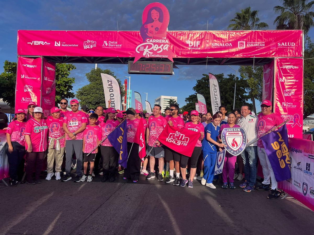 ¡Corren por la vida! Con más de mil participantes, arranca la Carrera Rosa Delia Barraza 2024 en Culiacán