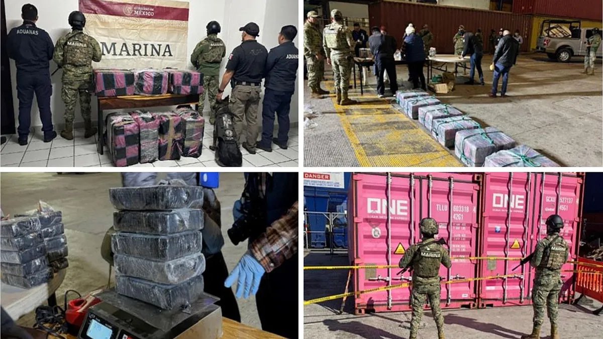 Detecta y asegura Marina 350 kilos de cocaína en un contenedor portuario, en BC ¿en cuánto se valúa?