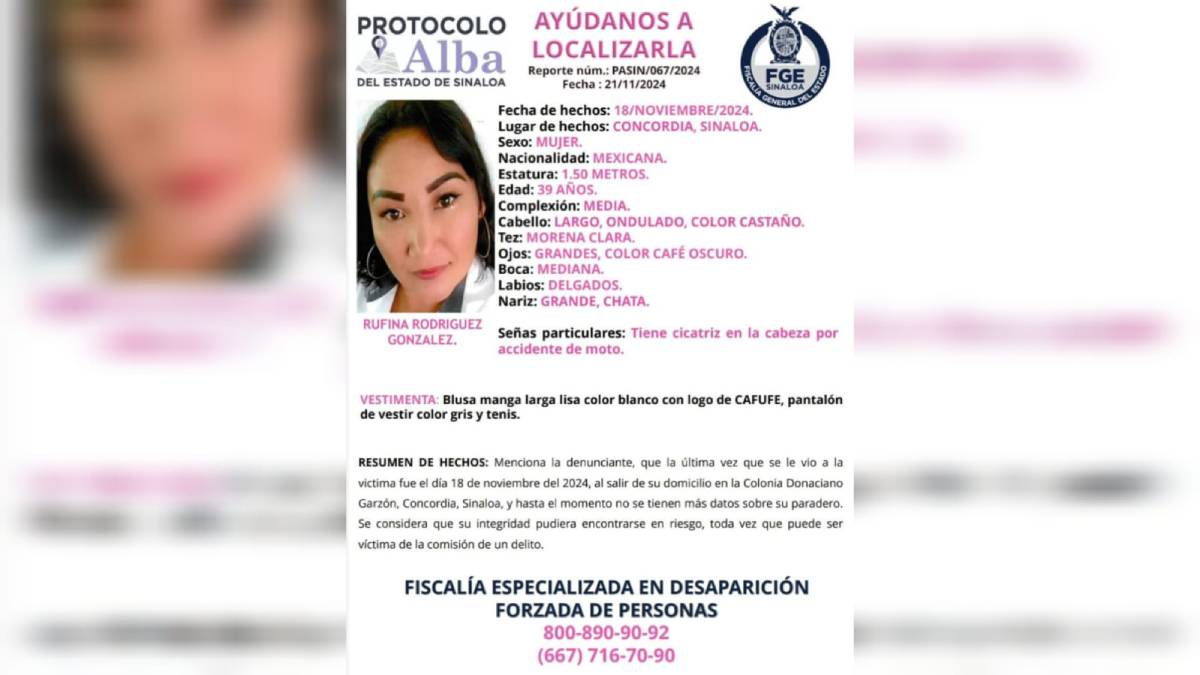 Fiscalía emite ficha de búsqueda para localizar a mujer desaparecida en Concordia