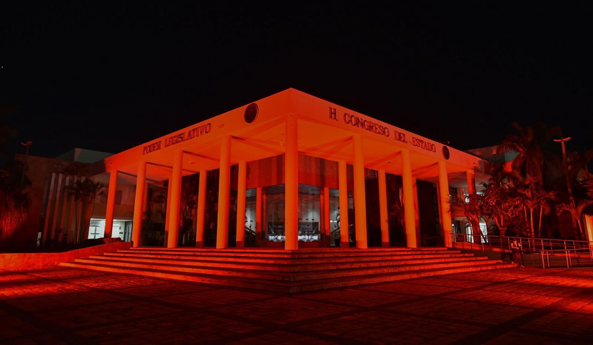 Congreso de Sinaloa se pinta de naranja contra la violencia hacia las mujeres
