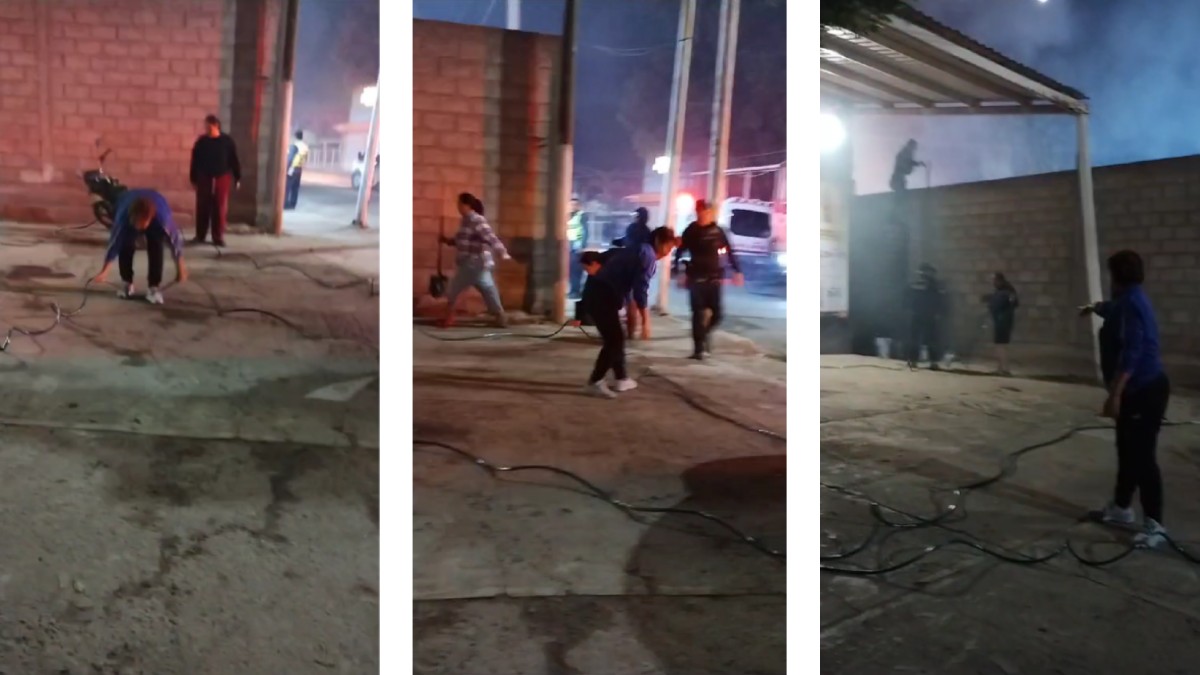 Por la falta de bomberos, vecinos de Villa de Ahome apagan ellos mismos el incendio de taquería y baldío