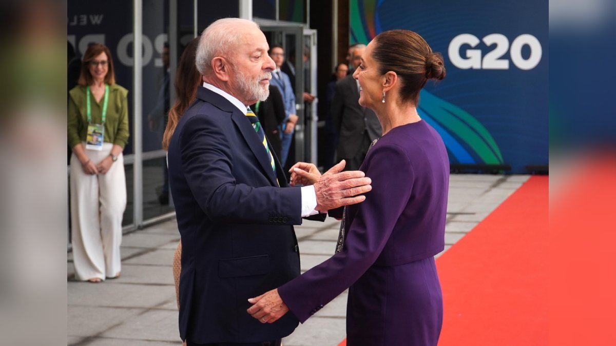 Claudia Sheinbaum llega a la Cumbre del G20 en Río de Janeiro y es recibida por Lula da Silva