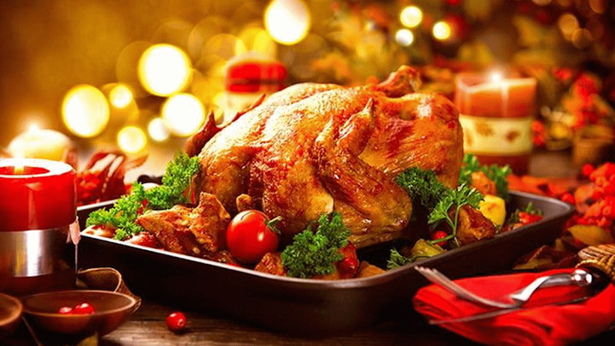 Pavo estrella de la cena de Navidad