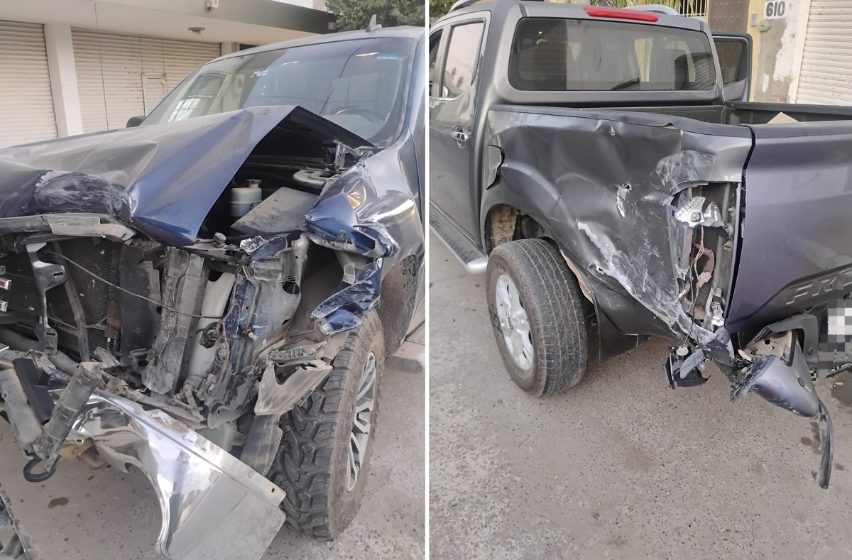 Choque en el centro de Guasave deja fuertes daños materiales
