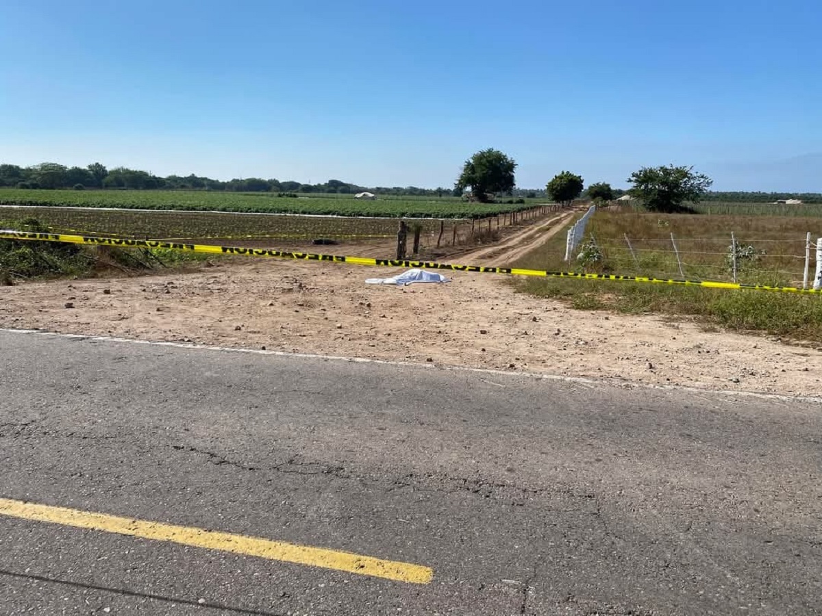 Localizan el cuerpo de un hombre sobre la Escuinapa-Teacapán; presenta impacto de bala