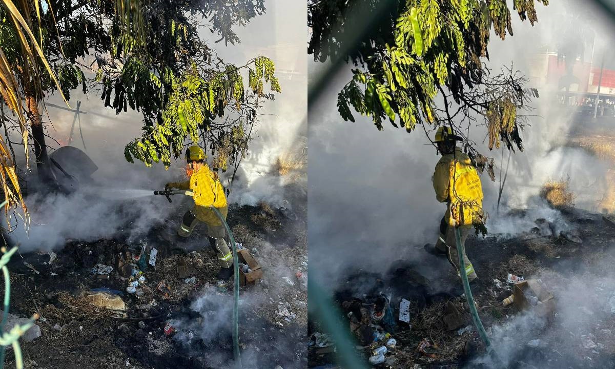 Se incendia terreno baldío en la Insurgentes de Mazatlán