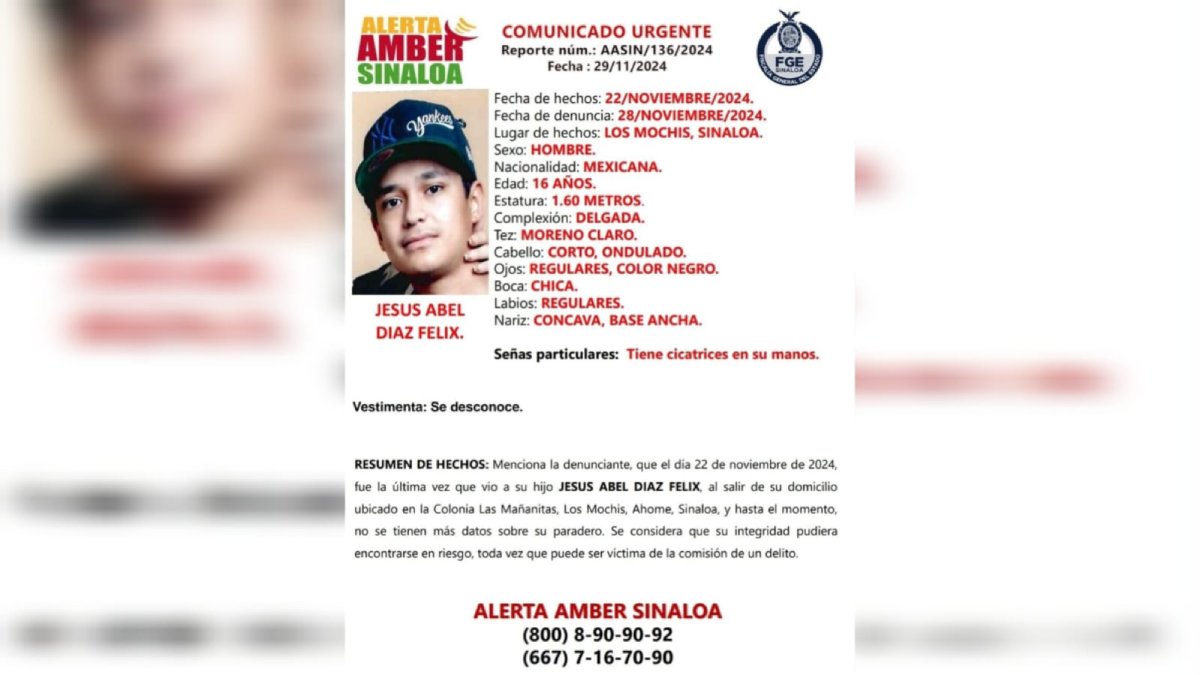 Desaparece Jesús Abel en Los Mochis; sus familiares piden ayuda para localizarlo
