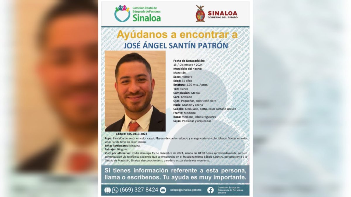 ‘Es maestro y carpintero’, familiares de José Ángel Satín Patrón piden apoyar su búsqueda en Mazatlán