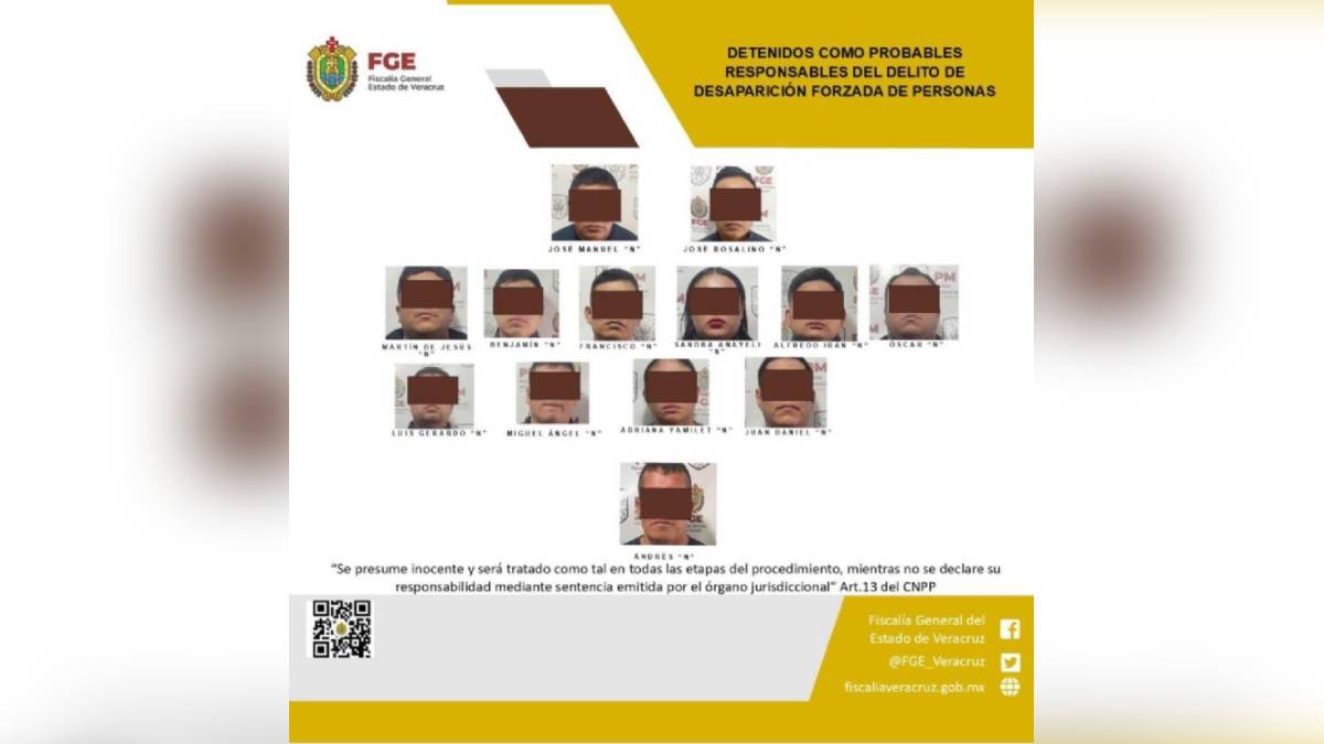 Detienen a 13 elementos de SSP de Veracruz por desaparición forzada