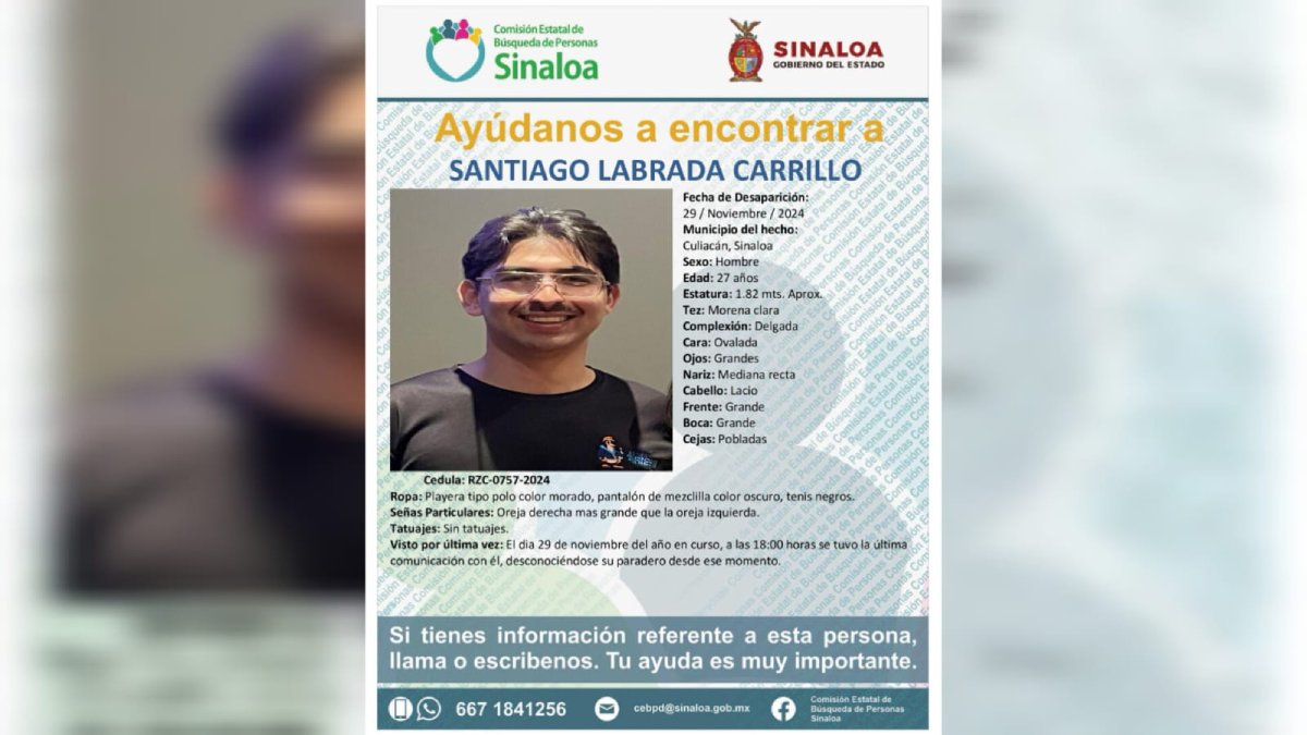Santiago, el trabajador desaparecido, tiene 9 años trabajando para el Ayuntamiento de Culiacán: Gámez Mendívil