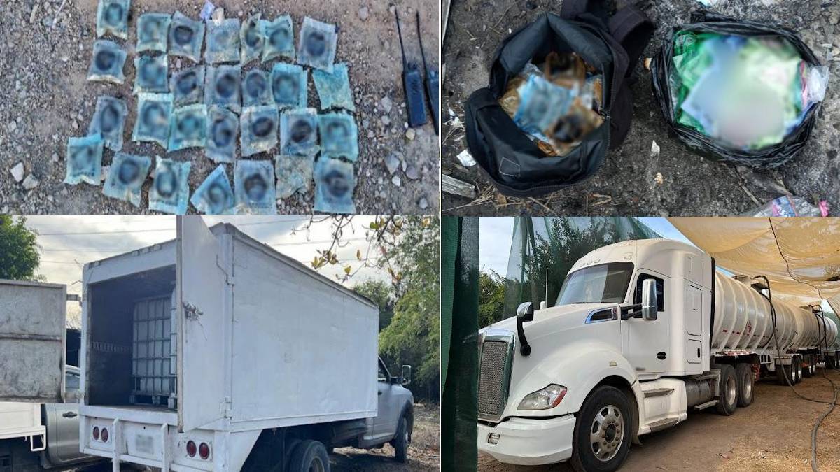 Fuerzas federales aseguran armamento, drogas y combustible en operativos en Escuinapa y Mazatlán
