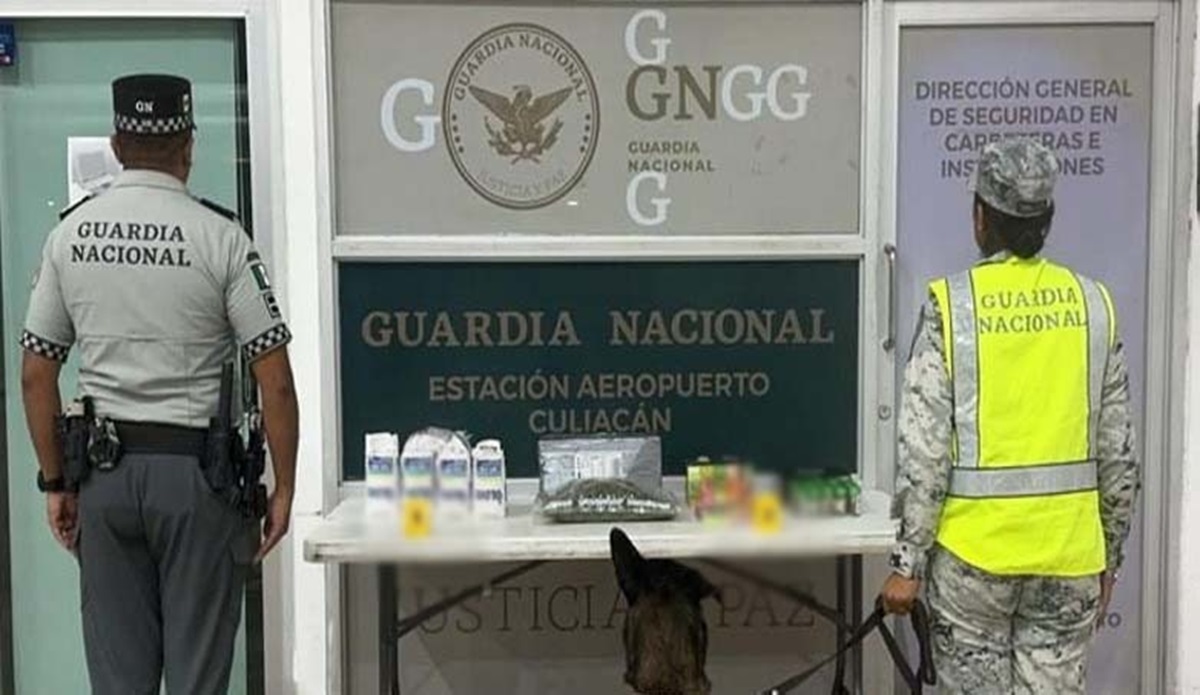 En el aeropuerto de Culiacán, Guardia Nacional aseguró drogas y cigarros electrónicos, con este costo estimado
