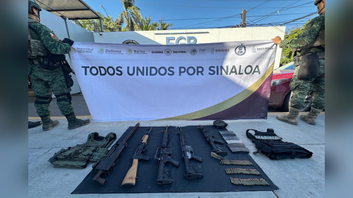Aseguran un vehículo, armas de fuego y municiones en El Castillo, Navolato