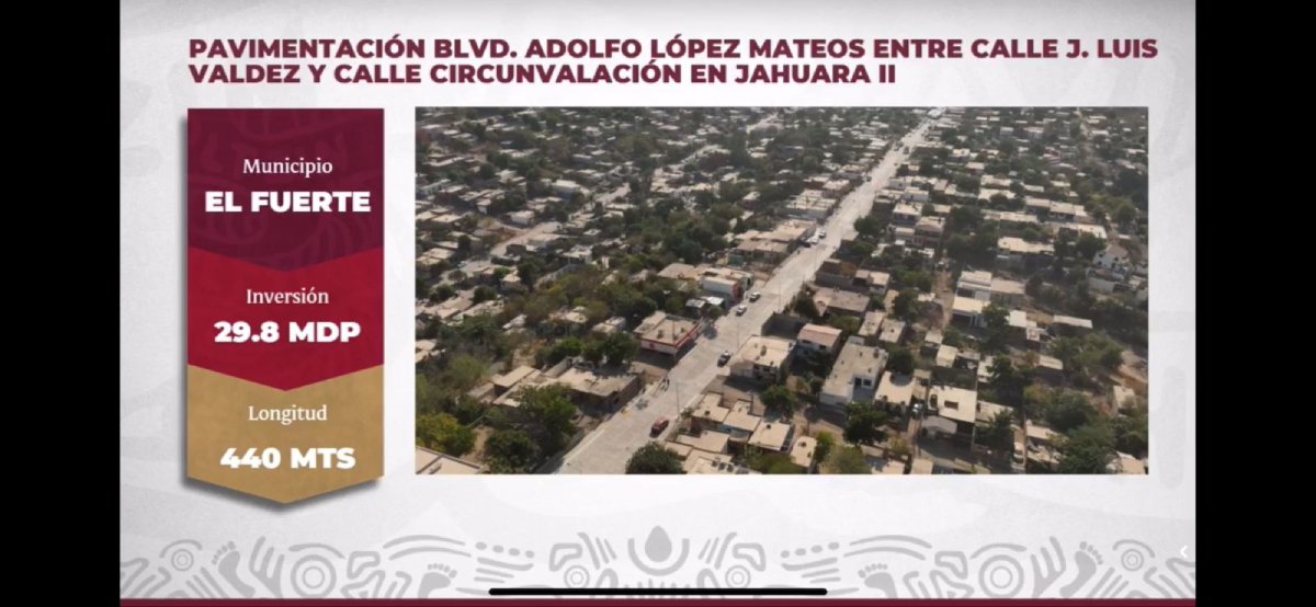 Gobernador Rocha Moya anuncia pavimentación del bulevar Adolfo López Mateos en Jahuara II