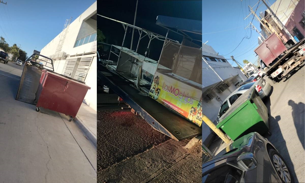 Retira Ayuntamiento contenedores de  basura en Los Mochis y puestos informales del Malecón de Topo