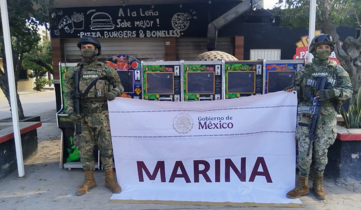 Decomisan máquinas tragamonedas y presunta droga en operativo “Escudo Sinaloa” en El Rosario