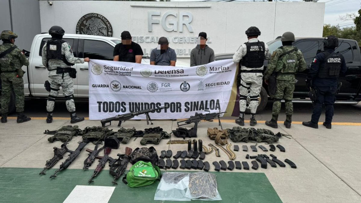 Detienen a tres hombres con armamento y material para narcolaboratorio en Los Mayos, Sinaloa