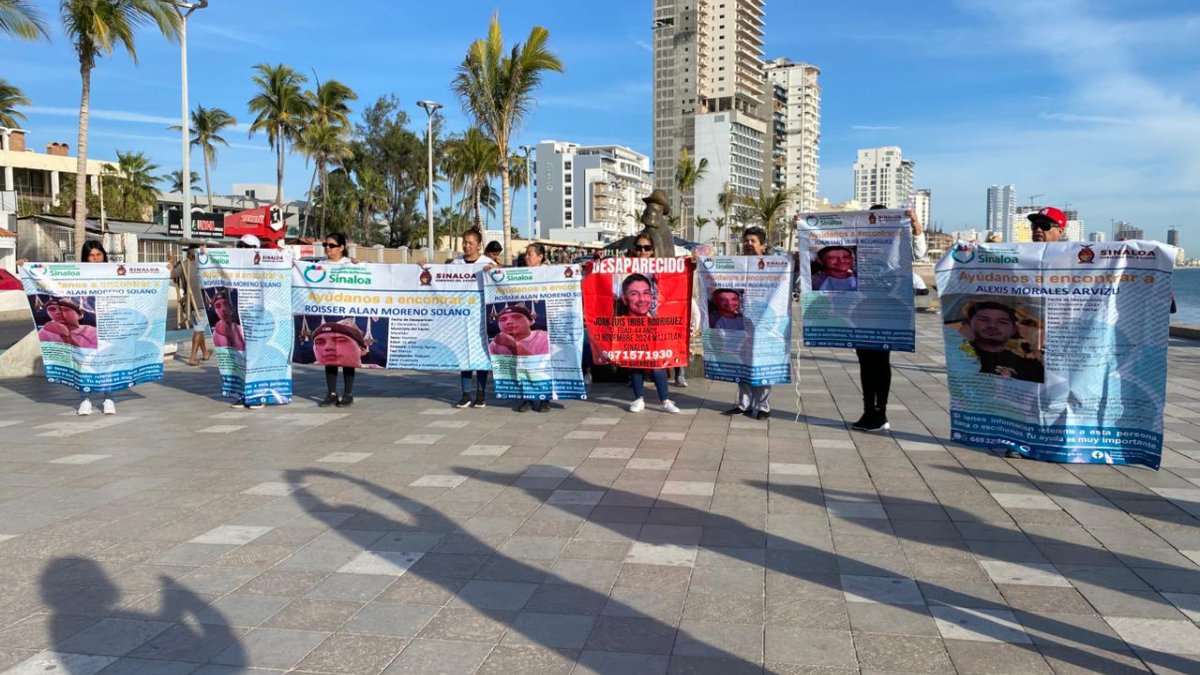 Manifestación por Antonio, Gael y Alexander llega a Mazatlán; exigen regrese la paz a Sinaloa