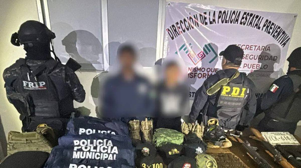 Detienen a 2 menores en Chiapas por posesión ilegal de armas y auto robado