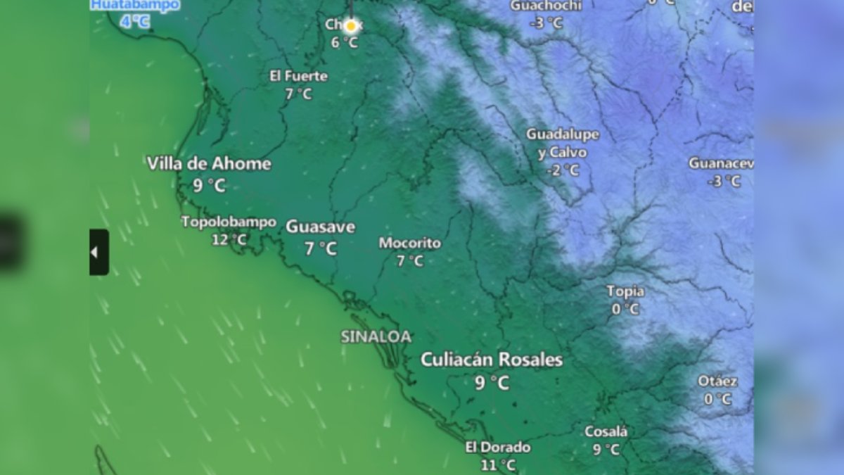 ¡Es un congelador! Sinaloa amaneció registrando nuevas temperaturas mínimas de hasta 6, 9 y 15 grados