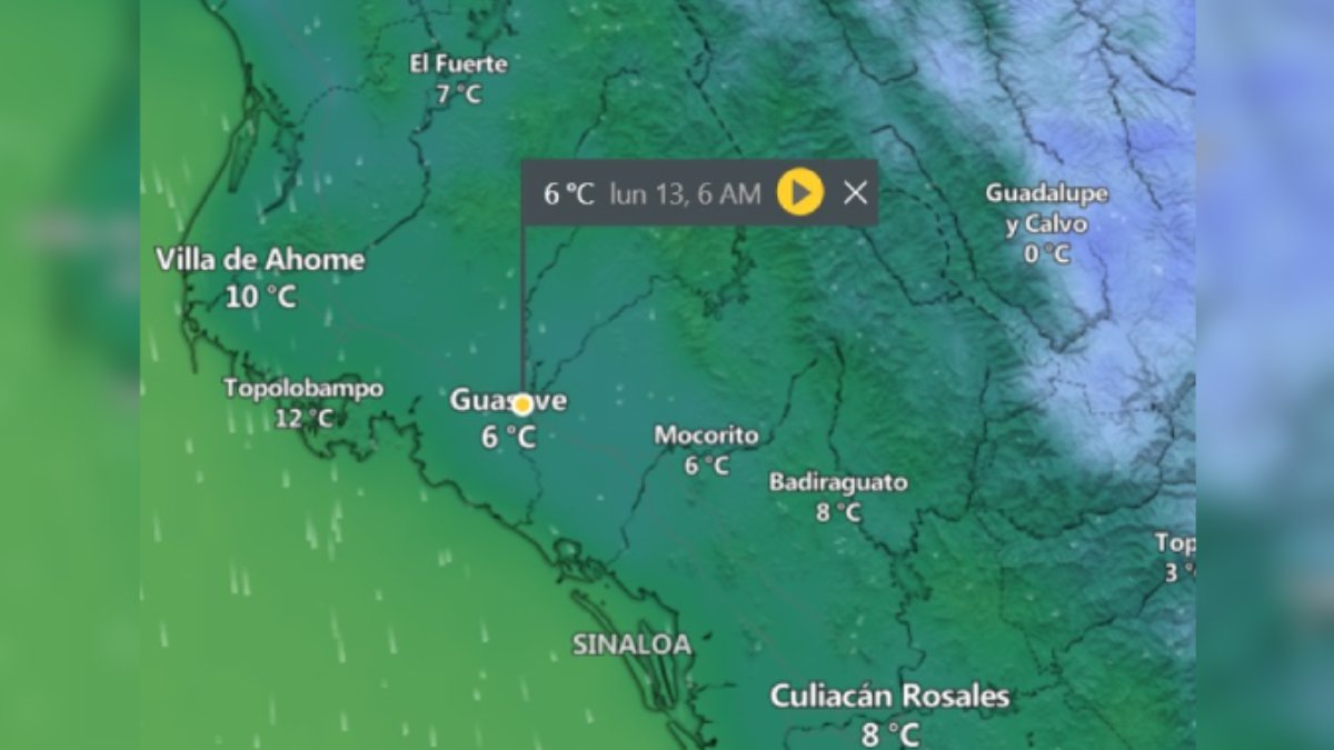 ¡Siguen bajando! Culiacán amanece con nuevo mínimo en el termómetro al caer hasta los 8 grados; Mazatlán hasta los 13