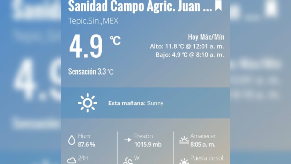 Desciende a 4.9 grados en la zona del Valle de El Carrizo; se comienza a resentir el frío