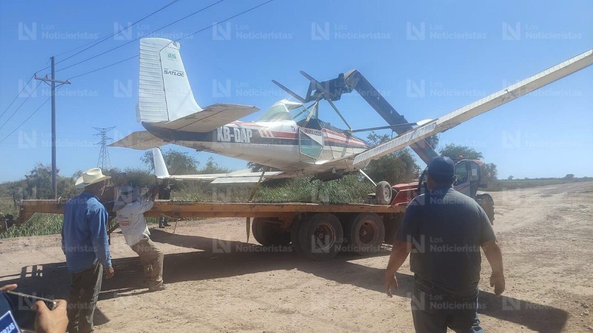 Cae avioneta en un predio agrícola del ejido Macapul, Ahome; no hay víctimas