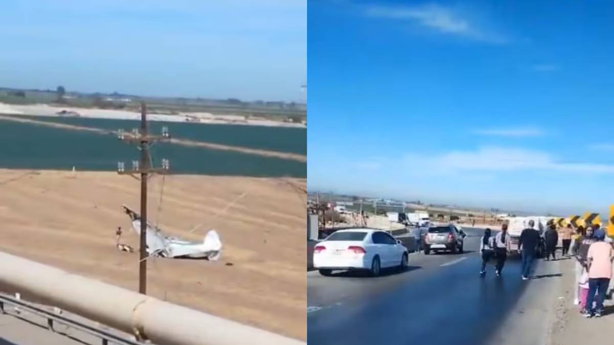 Avioneta se estrella tras colisión con cables de alta tensión en Baja California