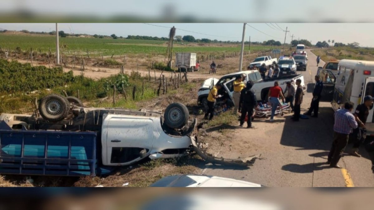 Se impactan transportes de jornaleros en la Escuinapa-Teacapán; hay tres lesionados