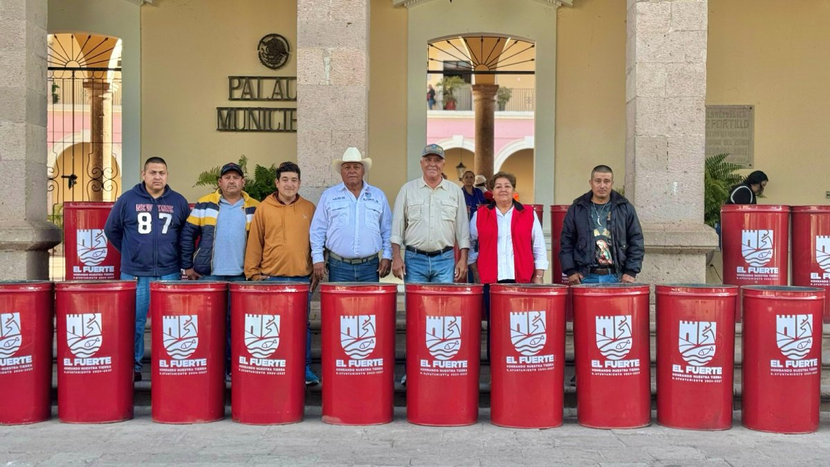 Instalan contenedores de basura en la cabecera municipal y sindicaturas de El Fuerte