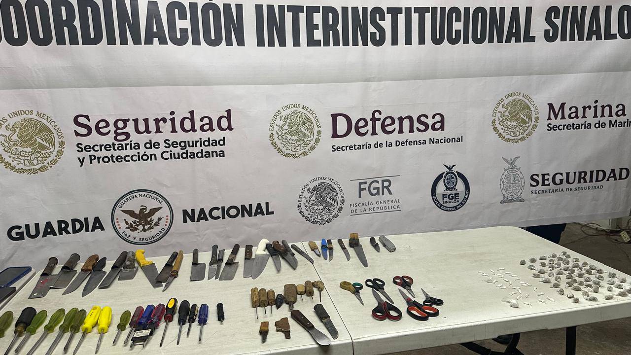 Decomisan celulares, armas blancas y droga en nuevo esculque en el penal de Aguaruto
