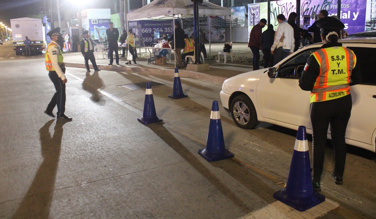 Siete personas sancionadas y sin detenciones en Mazatlán durante el alcoholímetro de este fin de semana