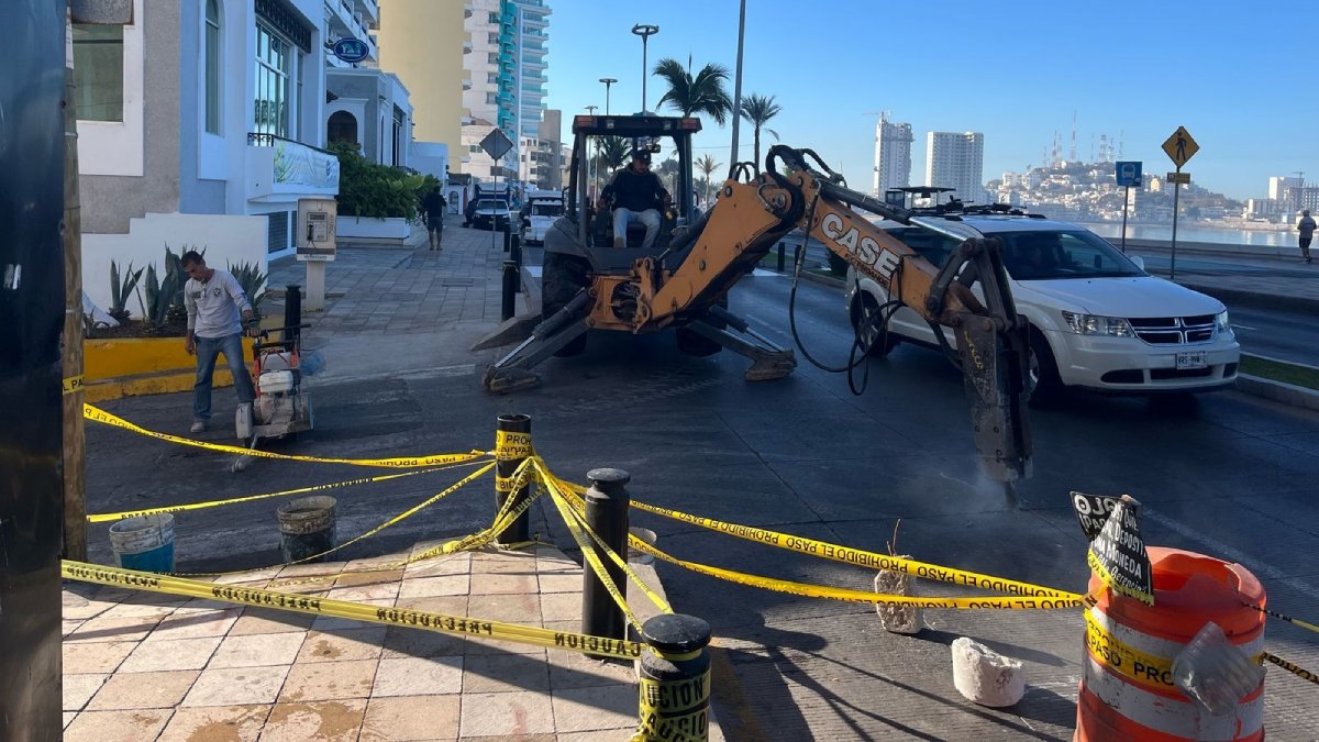 ¡Tome precauciones! Por trabajos de Jumapam hay cierre vial en el malecón de Mazatlán