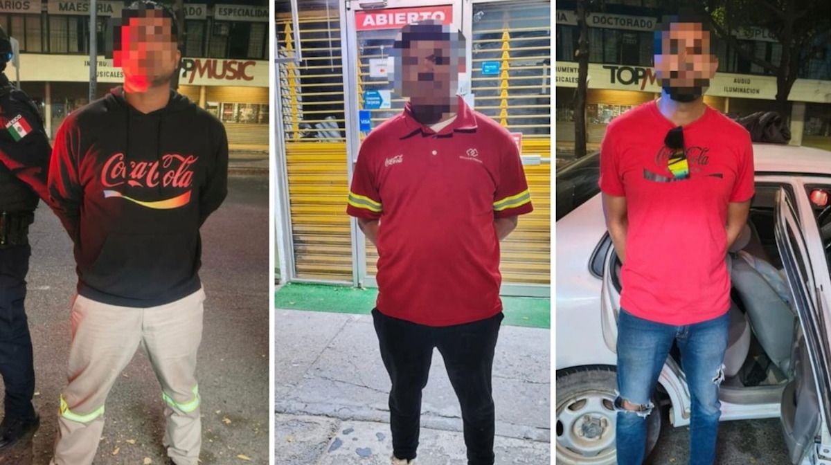 Detienen a 3 sujetos a bordo de un vehículo con presunta droga en pleno centro de Culiacán