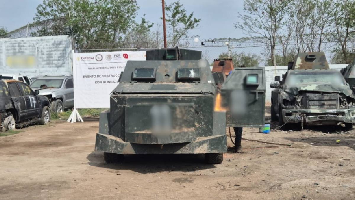 Tamaulipas: FGR destruye 45 vehículos ‘monstruos’ usados por organizaciones delictivas