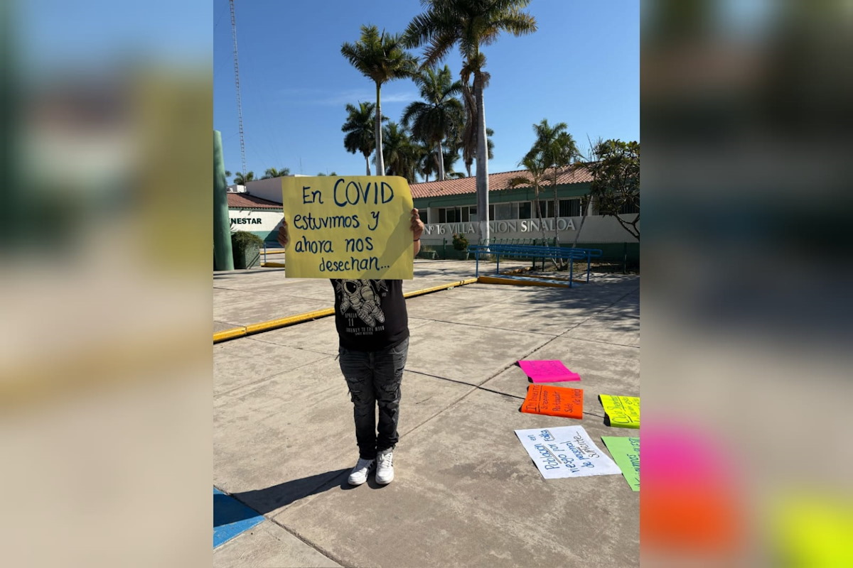 ‘En el COVID estuvimos y ahora nos desechan’; protestan empleados del IMSS en Villa Unión