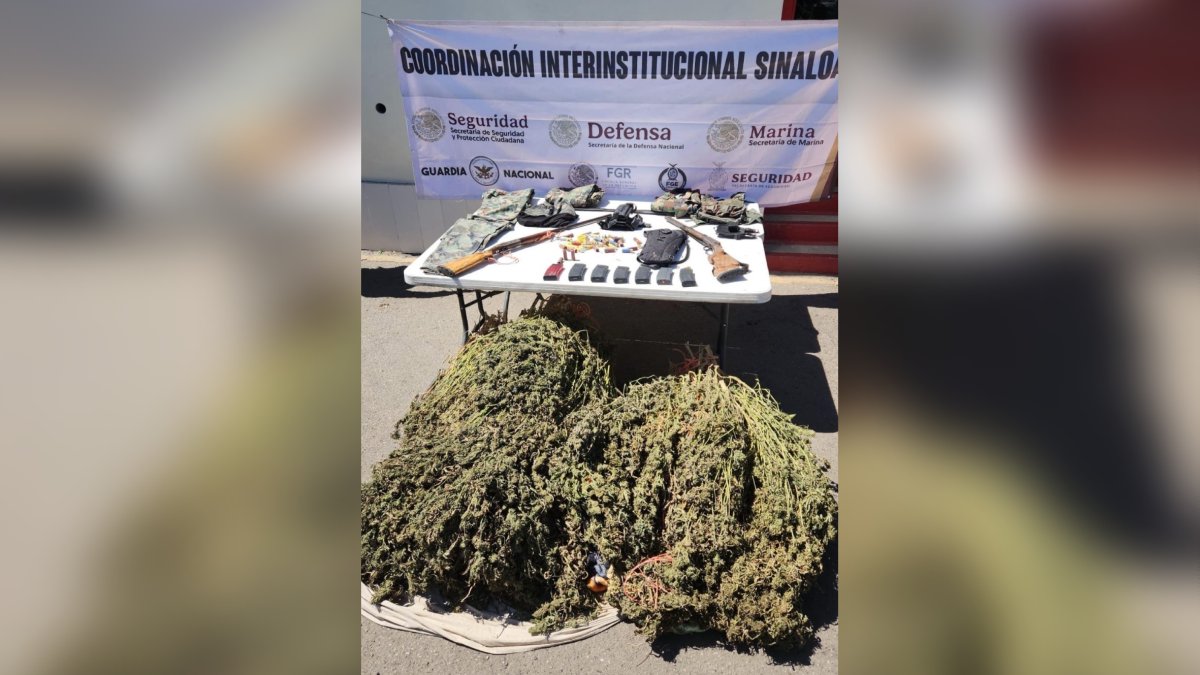 Aseguran droga, armas y municiones durante operativos en Elota