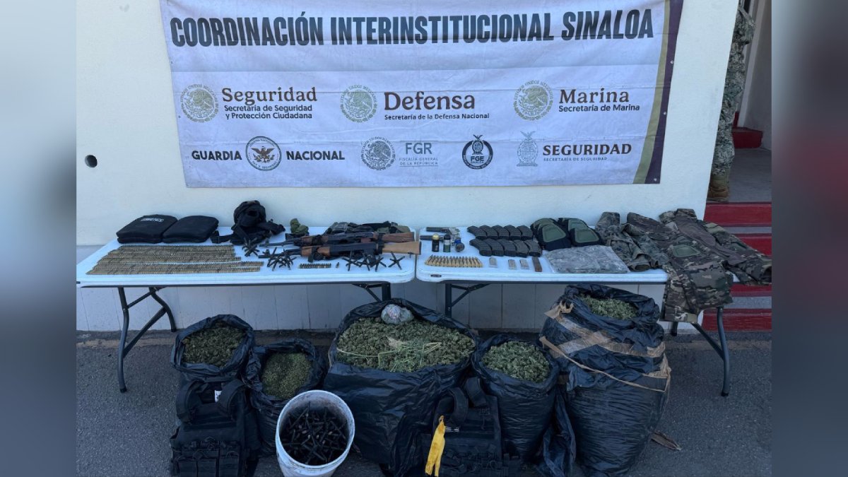 En Cosalá, aseguran vehículos, armas, municiones, drogas y equipo táctico